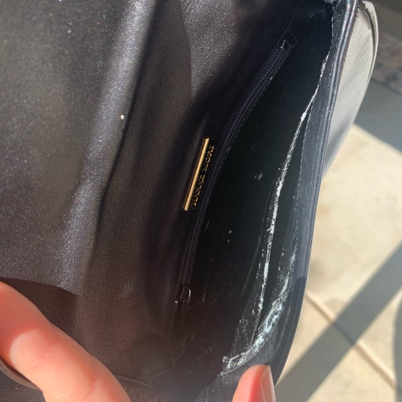 Vintage designer Hanae Mori crossbody black leather bag 7X6X2 inches - Picture 6 of 11